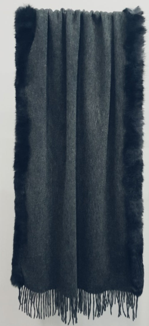 Australian Merino Wool and rabbit fur shawl/Scarf