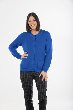 BTN CARDIGAN IN ALL-OVER EYELET STITCH DETAIL