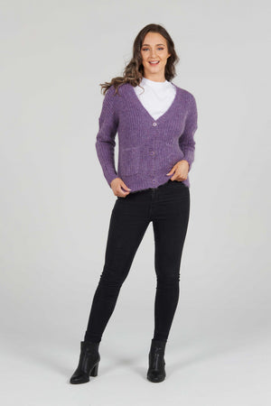 MOHAIR VEE CARDIGAN WITH POCKETS