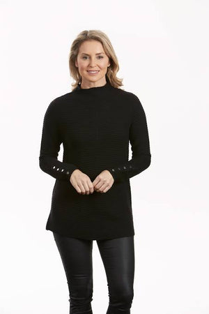 Bella Funnel Neck Tunic ONLY BLACK S