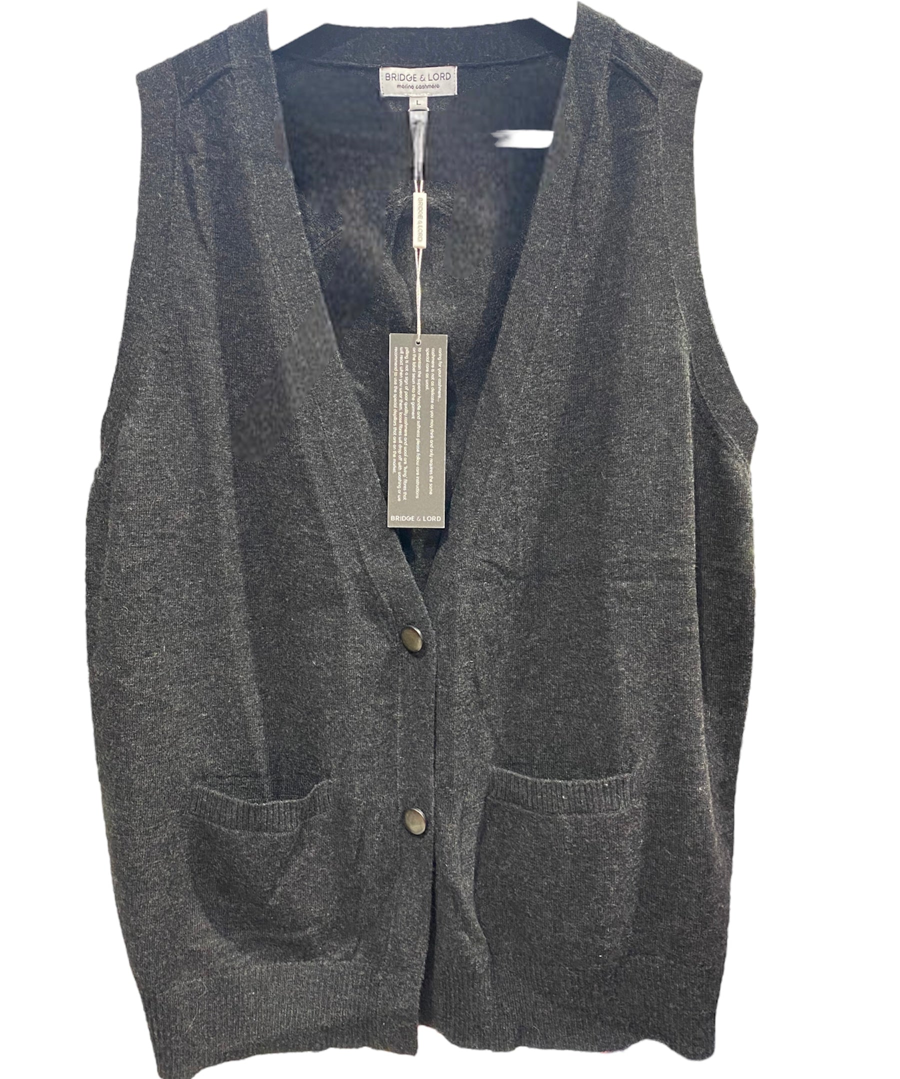 WOMENS CARDIGAN VEST WITH BUTTONS AND POCKETS