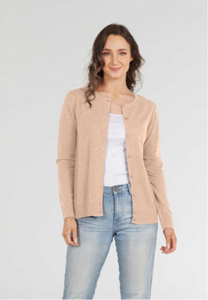 ESSENTIAL BUTTON TO NECK CARDIGAN