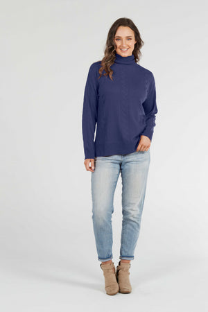CABLE ROLL NECK PULLOVER