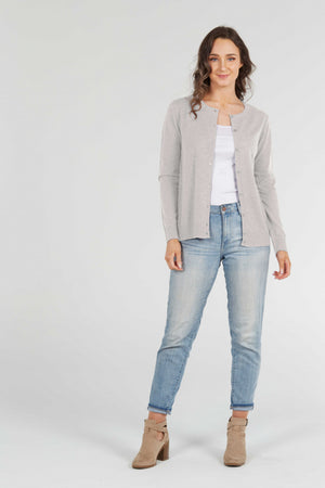 ESSENTIAL BUTTON TO NECK CARDIGAN