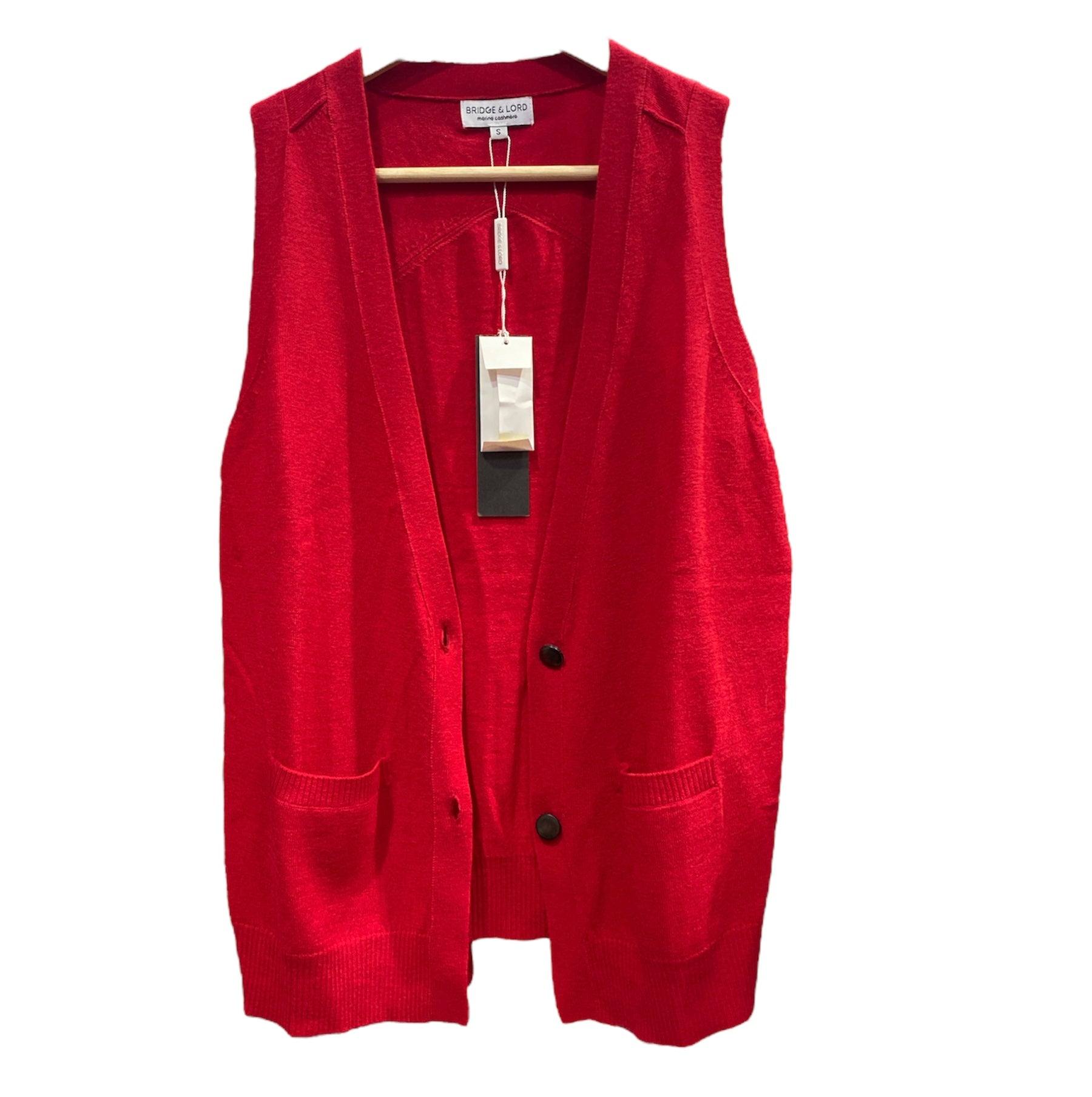 WOMENS CARDIGAN VEST WITH BUTTONS AND POCKETS - Knitworld Australia