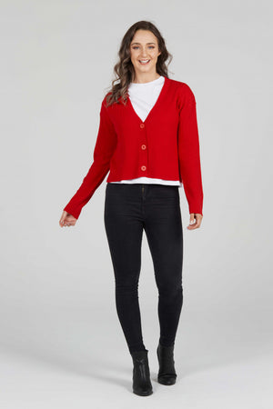 CROPPED CABLED CARDIGAN